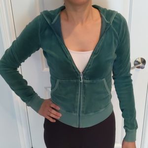 Juicy Couture Green Zip Up Hoodie P XS